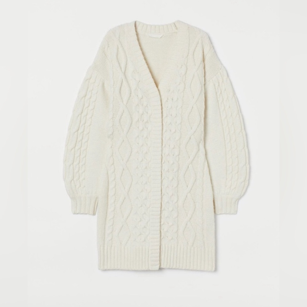 H&M long cable knit cardigan